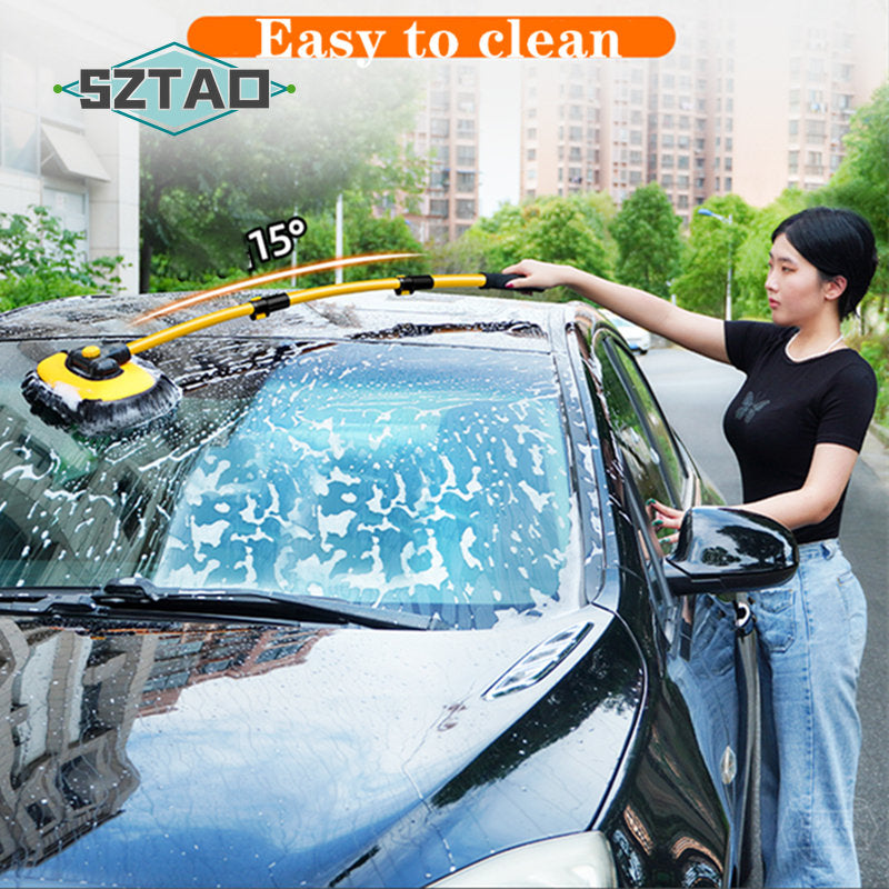 Telescopic Car Wash Brush with Chenille Mop Head by HitMyNeed