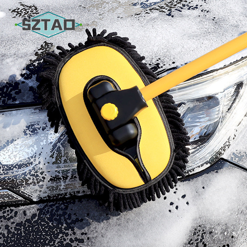 Telescopic Car Wash Brush with Chenille Mop Head by HitMyNeed