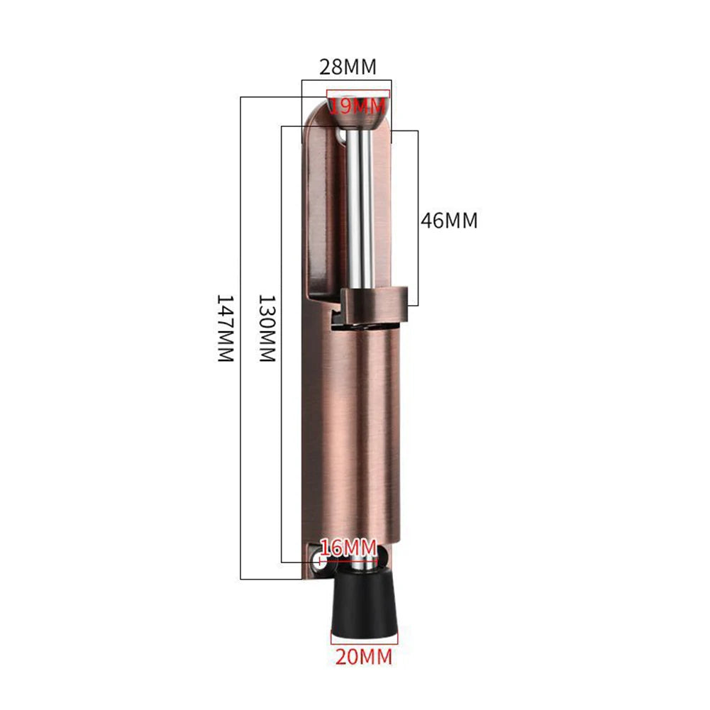 Telescopic Heavy Duty Spring Door Stop with Foot Brake large-copper by HitMyNeed