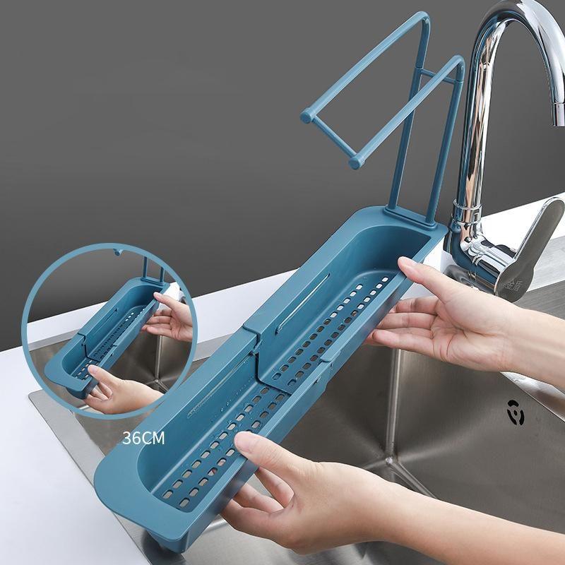 Telescopic Kitchen Sink Sponge & Towel Holder by HitMyNeed