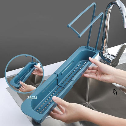 Telescopic Kitchen Sink Sponge & Towel Holder by HitMyNeed