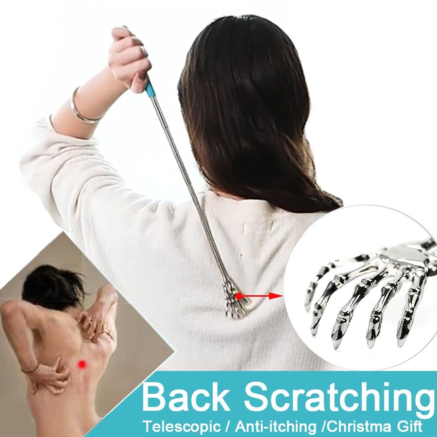 Telescopic Metal Back Scratcher with Silicone Grip by HitMyNeed