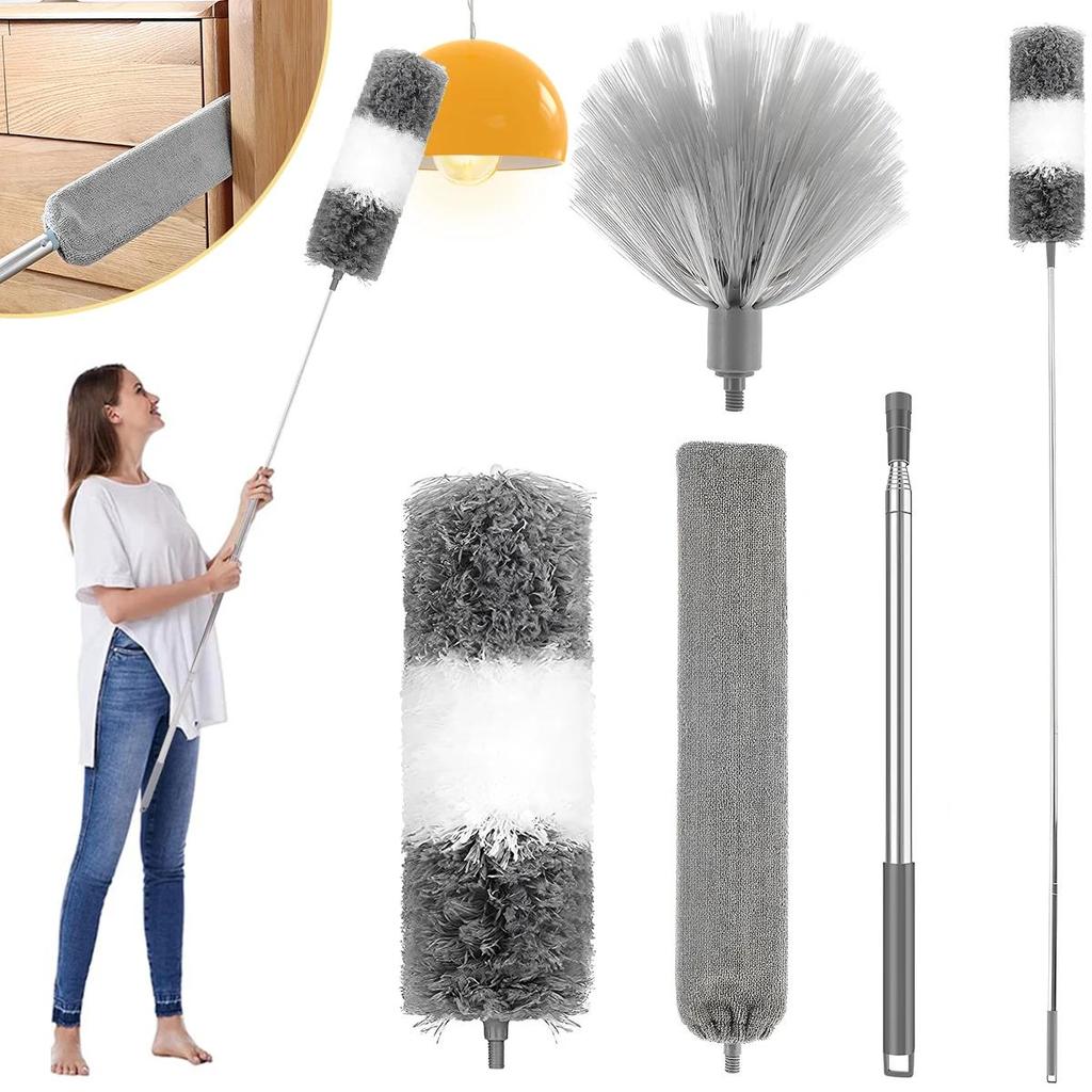 Telescopic Microfiber Duster Set with Bendable Heads by HitMyNeed