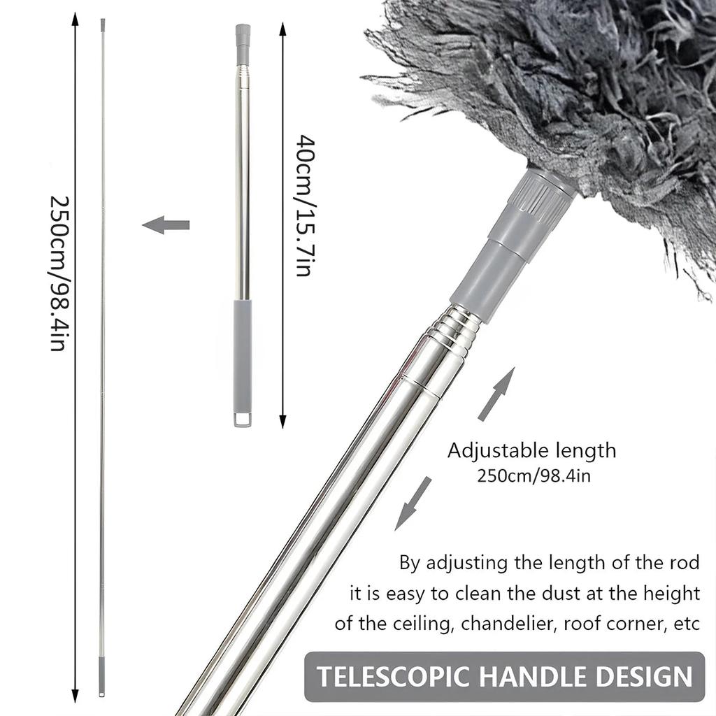 Telescopic Microfiber Duster Set with Bendable Heads by HitMyNeed