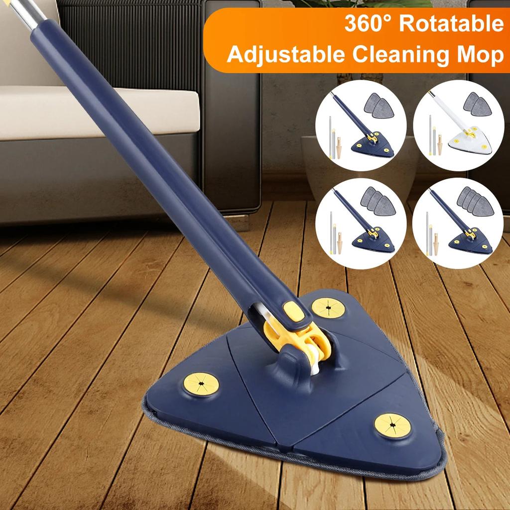 Telescopic Triangle Mop 360° Rotating Wet & Dry Cleaner by HitMyNeed