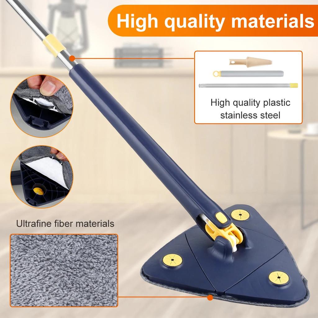 Telescopic Triangle Mop 360° Rotating Wet & Dry Cleaner by HitMyNeed