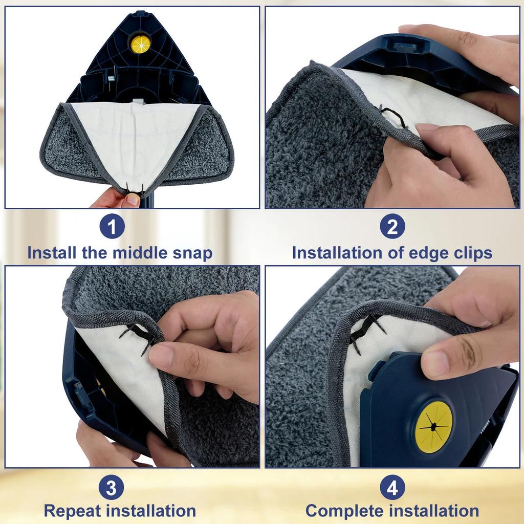 Telescopic Triangle Mop 360° Rotating Wet & Dry Cleaner by HitMyNeed