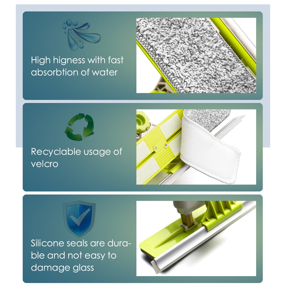 Telescopic U-Shaped Window Cleaner with Scraper by HitMyNeed