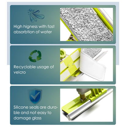 Telescopic U-Shaped Window Cleaner with Scraper by HitMyNeed