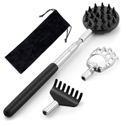 Telescoping Back Scratcher with 3 Heads, 32" Reach by HitMyNeed