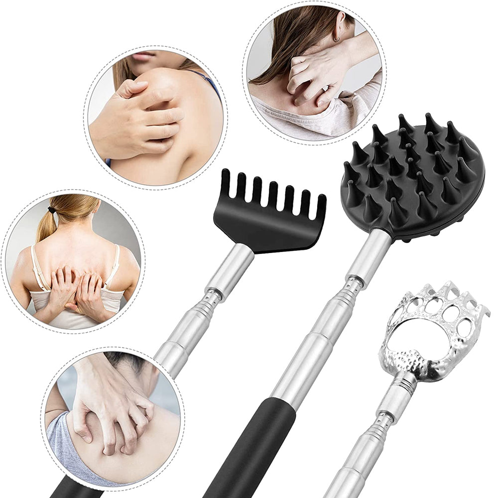 Telescoping Back Scratcher with 3 Heads, 32" Reach by HitMyNeed
