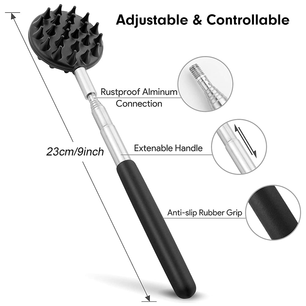 Telescoping Back Scratcher with 3 Heads, 32" Reach by HitMyNeed