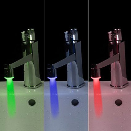 Temperature Sensing LED Faucet Light Attachment by HitMyNeed