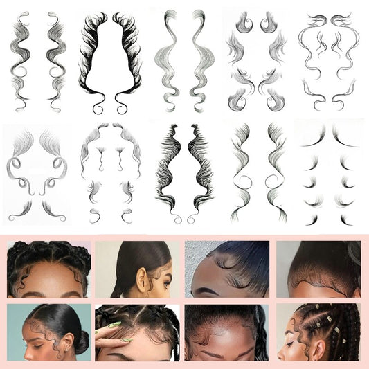 Temporary Baby Hair Tattoo Set (10 Sheets) by HitMyNeed