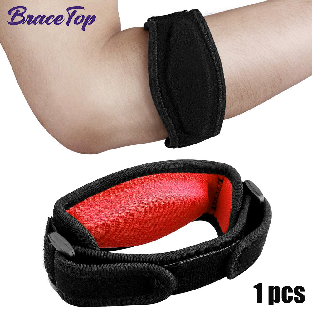 Tennis Elbow Brace with Compression Pad Support 1-pc-red-elbow-pad by HitMyNeed