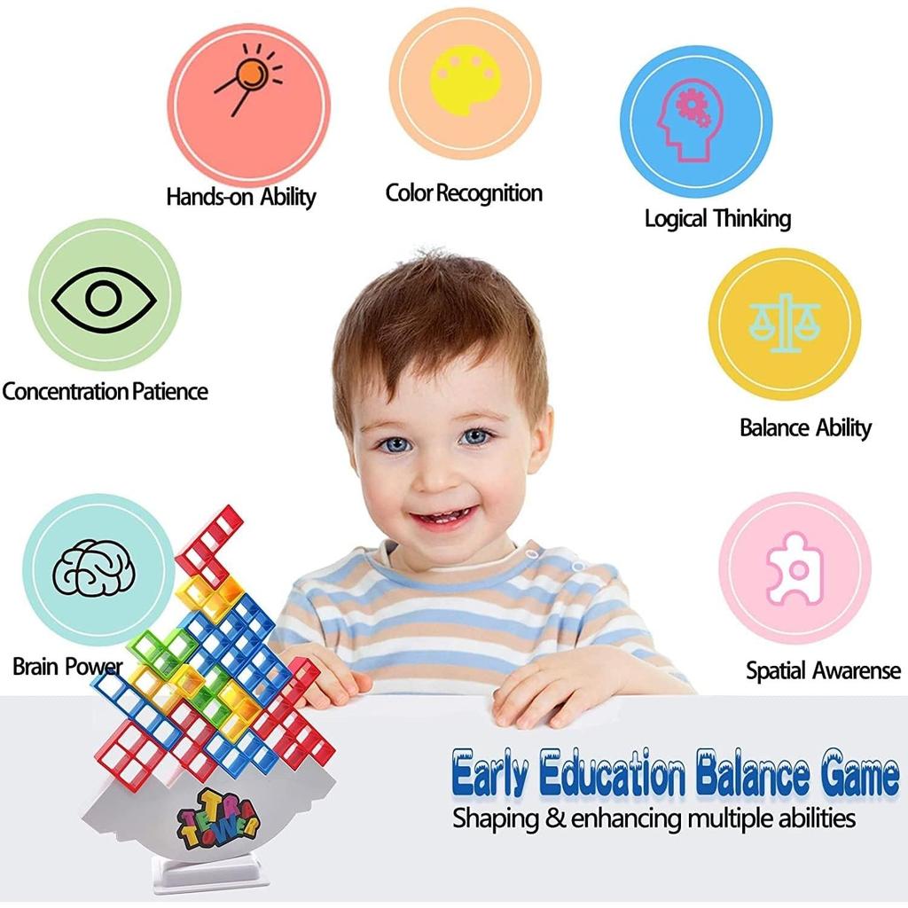 Tetra Tower Stacking Balance Game for Kids by HitMyNeed