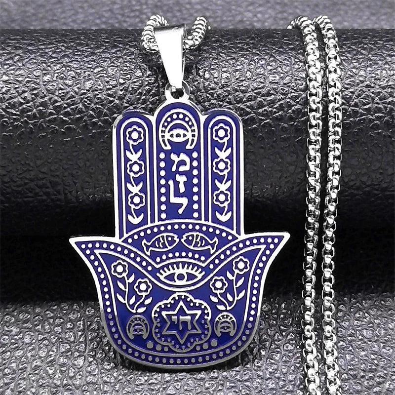 Tetragrammaton Yahweh Hebrew Stainless Steel Necklace d-50cm-box-sr by HitMyNeed