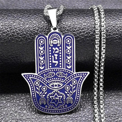 Tetragrammaton Yahweh Hebrew Stainless Steel Necklace d-50cm-box-sr by HitMyNeed