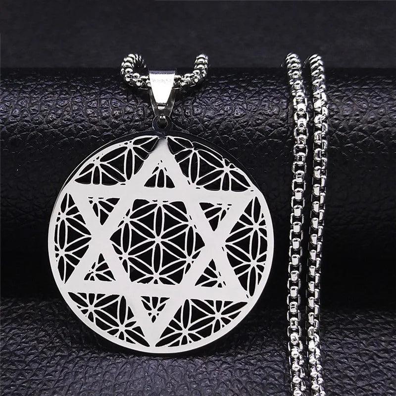 Tetragrammaton Yahweh Hebrew Stainless Steel Necklace h-50cm-box-sr by HitMyNeed