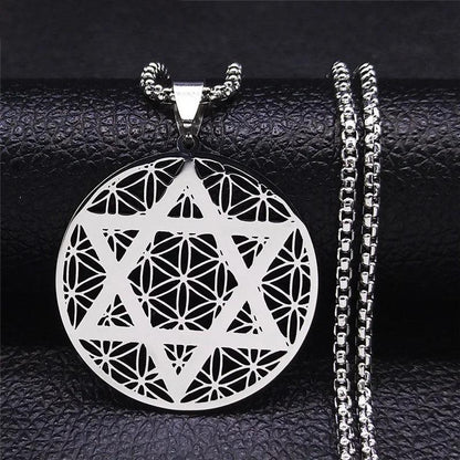 Tetragrammaton Yahweh Hebrew Stainless Steel Necklace h-50cm-box-sr by HitMyNeed