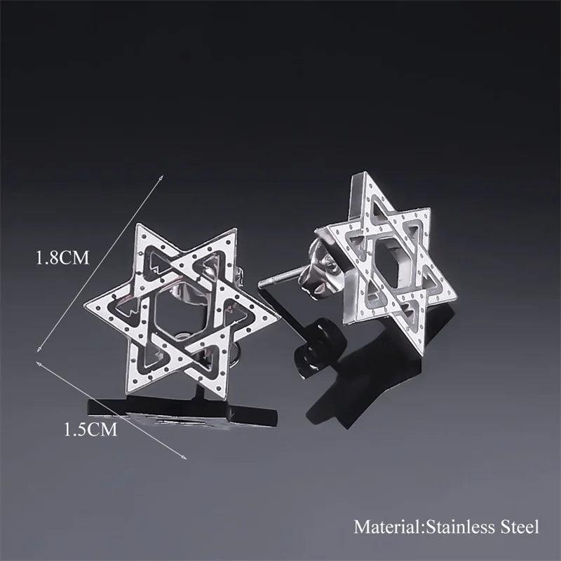 Tetragrammaton Yahweh Hebrew Stainless Steel Necklace j-stud-earrings-sr by HitMyNeed