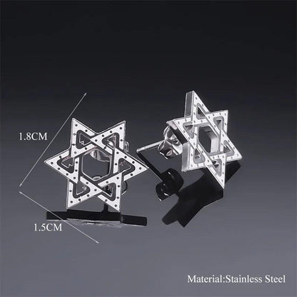 Tetragrammaton Yahweh Hebrew Stainless Steel Necklace j-stud-earrings-sr by HitMyNeed