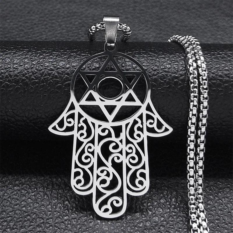 Tetragrammaton Yahweh Hebrew Stainless Steel Necklace k-50cm-box-sr by HitMyNeed