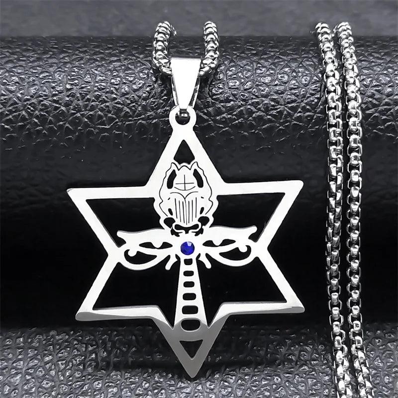 Tetragrammaton Yahweh Hebrew Stainless Steel Necklace m-50cm-box-sr by HitMyNeed