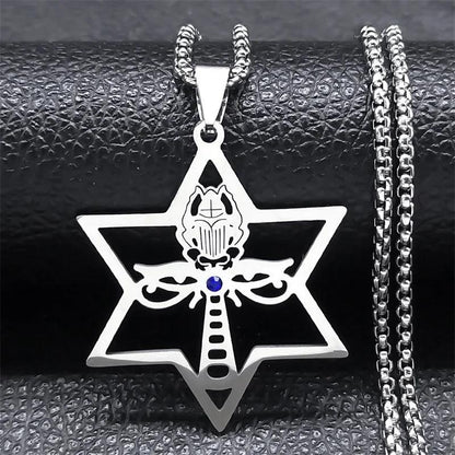 Tetragrammaton Yahweh Hebrew Stainless Steel Necklace m-50cm-box-sr by HitMyNeed