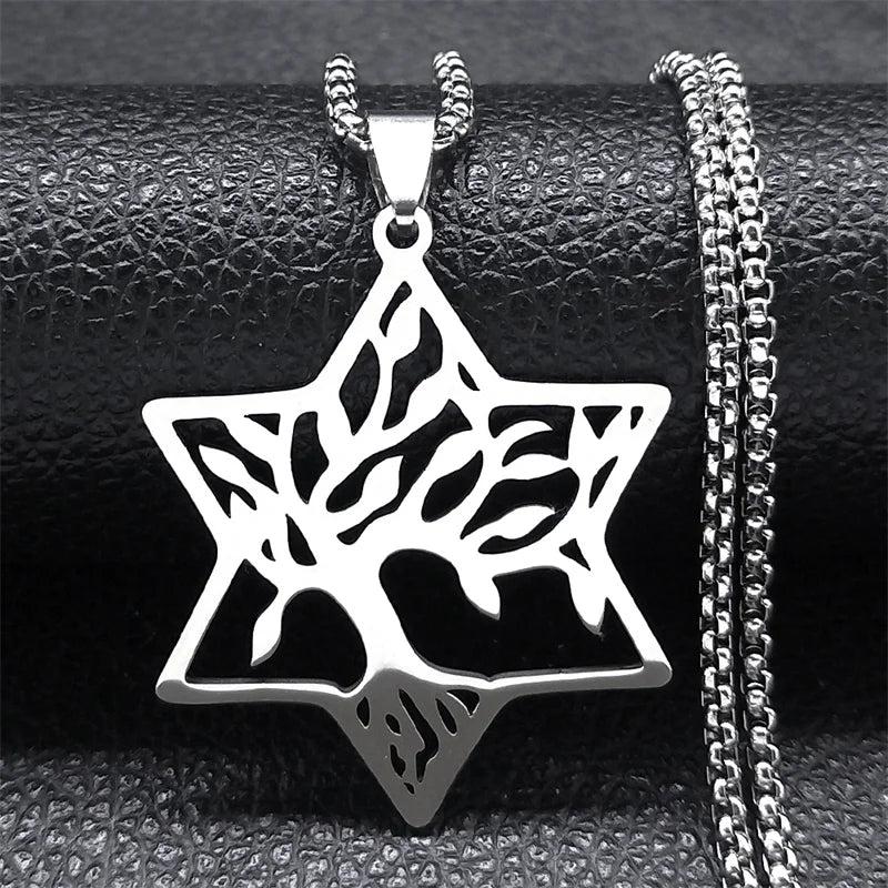 Tetragrammaton Yahweh Hebrew Stainless Steel Necklace n-50cm-box-sr by HitMyNeed