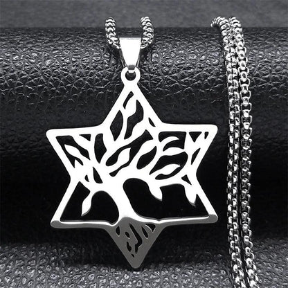 Tetragrammaton Yahweh Hebrew Stainless Steel Necklace n-50cm-box-sr by HitMyNeed