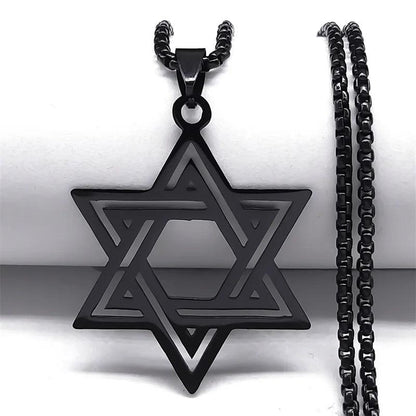 Tetragrammaton Yahweh Hebrew Stainless Steel Necklace p-60cm-box-bk by HitMyNeed