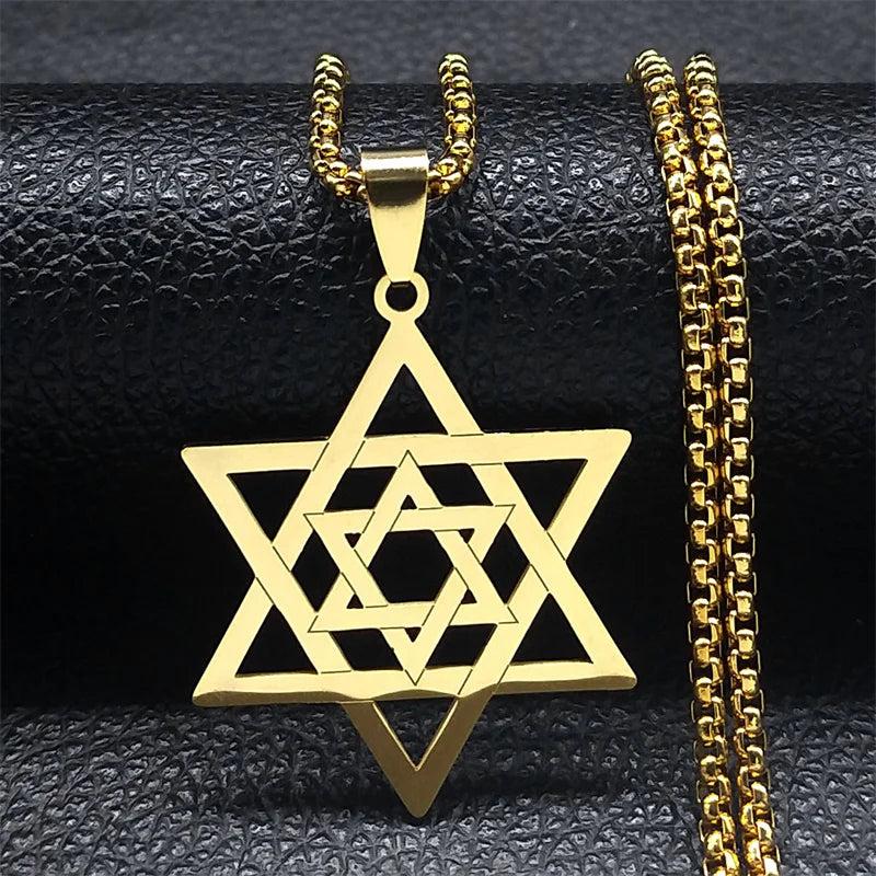 Tetragrammaton Yahweh Hebrew Stainless Steel Necklace p-60cm-box-gd by HitMyNeed