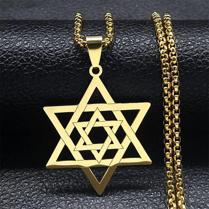 Tetragrammaton Yahweh Hebrew Stainless Steel Necklace p-60cm-box-gd by HitMyNeed