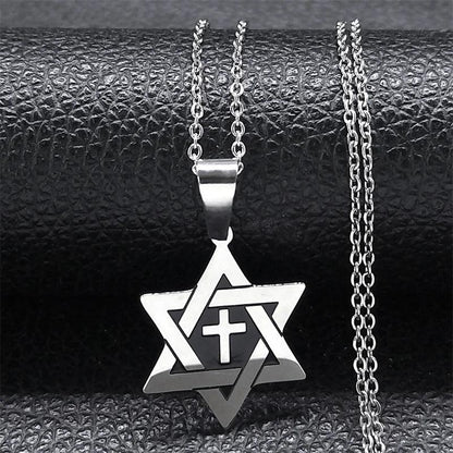 Tetragrammaton Yahweh Hebrew Stainless Steel Necklace q-50cm-o-sr by HitMyNeed