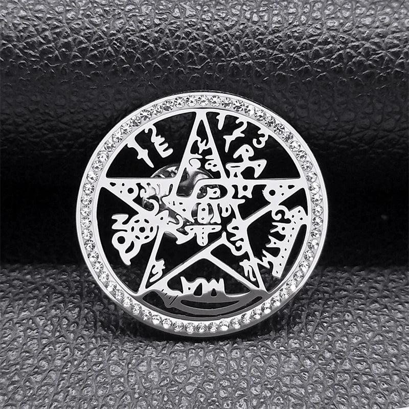 Tetragrammaton Yahweh Hebrew Stainless Steel Necklace r-brooch-sr by HitMyNeed