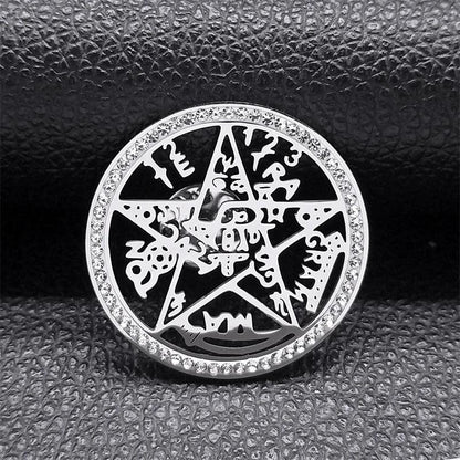 Tetragrammaton Yahweh Hebrew Stainless Steel Necklace r-brooch-sr by HitMyNeed