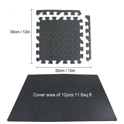 Textured Non-Slip Gym Puzzle Mat Set (12 pcs) by HitMyNeed