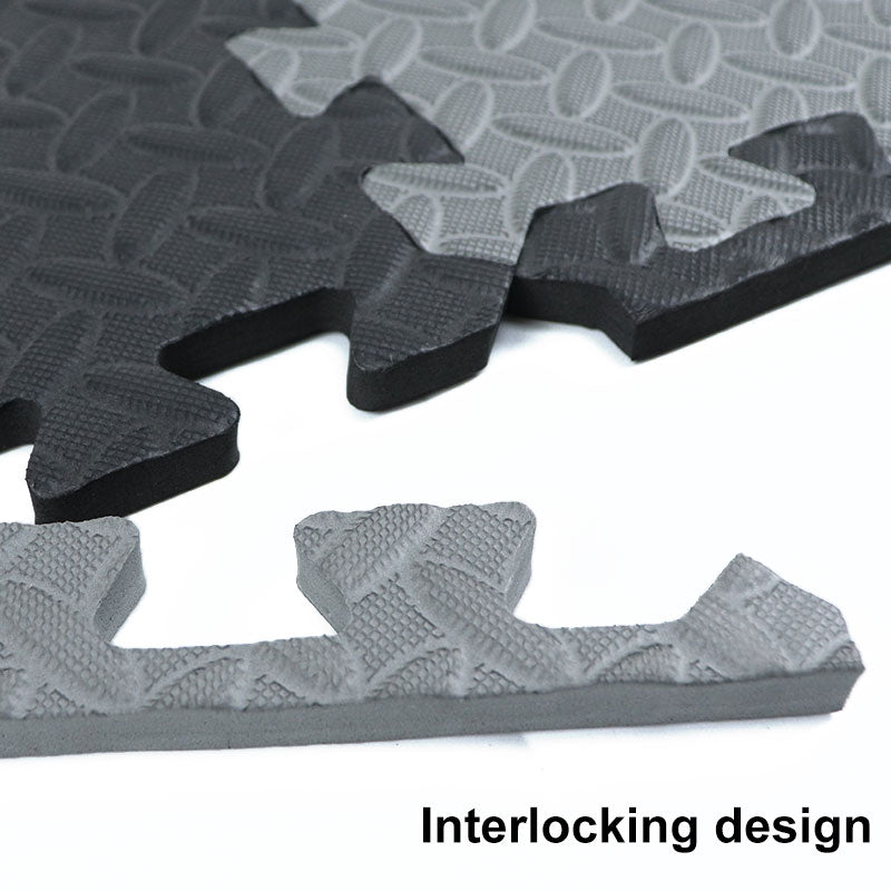 Textured Non-Slip Gym Puzzle Mat Set (12 pcs) by HitMyNeed
