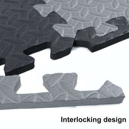 Textured Non-Slip Gym Puzzle Mat Set (12 pcs) by HitMyNeed