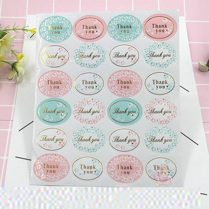 Thank You Stickers Labels, Oval, 120 Pieces by HitMyNeed