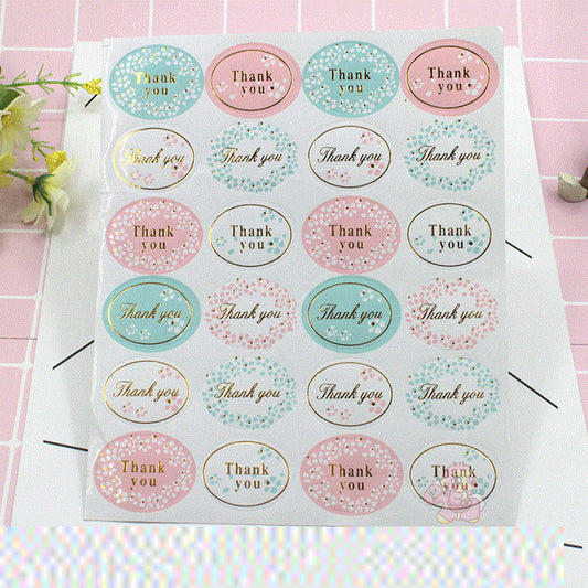 Thank You Stickers Labels, Oval, 120 Pieces by HitMyNeed