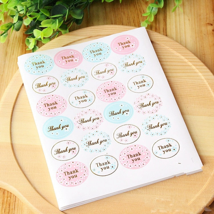 Thank You Stickers Labels, Oval, 120 Pieces by HitMyNeed