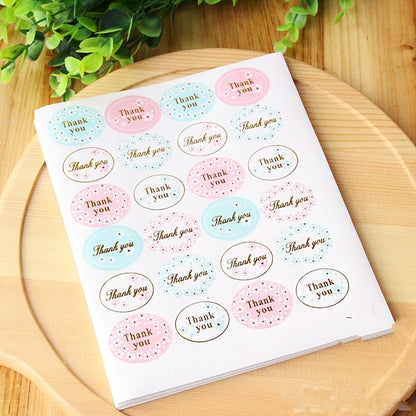 Thank You Stickers Labels, Oval, 120 Pieces by HitMyNeed
