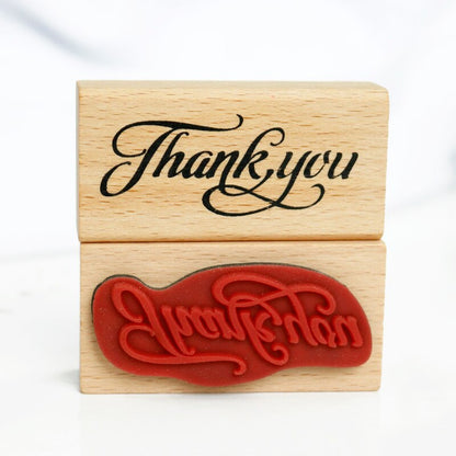 Thank You Wooden Rubber Stamp 6 x 3 cm by HitMyNeed