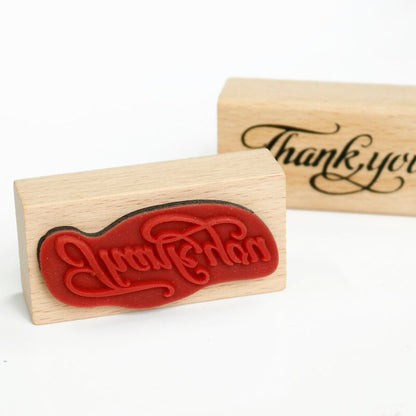 Thank You Wooden Rubber Stamp 6 x 3 cm by HitMyNeed