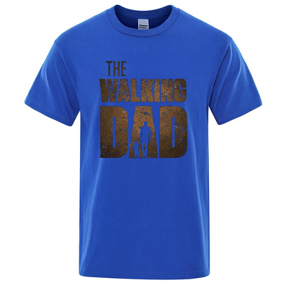 The Walking Dad Funny Cotton T-Shirt for Fathers blue s by HitMyNeed