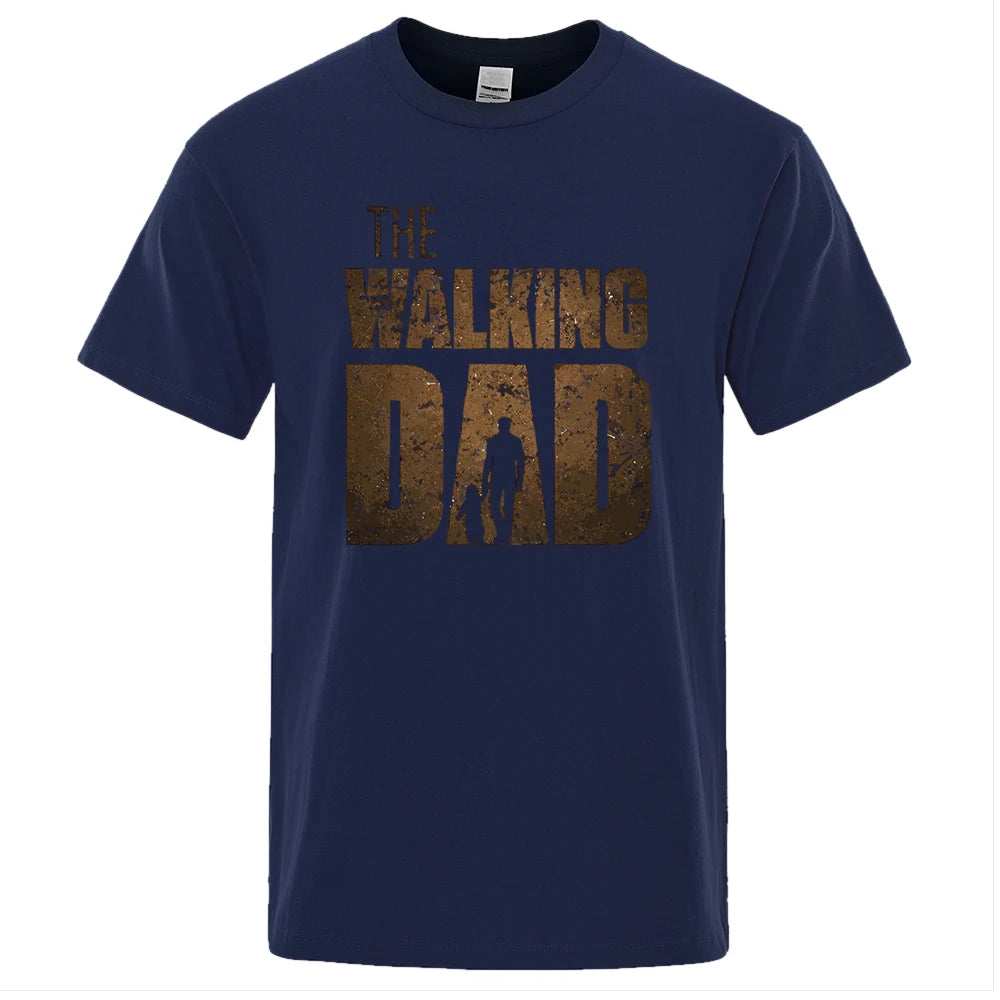 The Walking Dad Funny Cotton T-Shirt for Fathers dark-blue xxxl by HitMyNeed