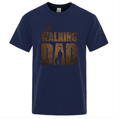 The Walking Dad Funny Cotton T-Shirt for Fathers dark-blue xxxl by HitMyNeed