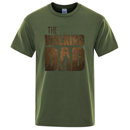 The Walking Dad Funny Cotton T-Shirt for Fathers dark-green xxxl by HitMyNeed